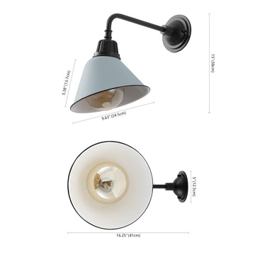 Croydon 9.63"  Farmhouse Industrial Indoor/Outdoor Iron LED Gooseneck Arm Outdoor Sconce